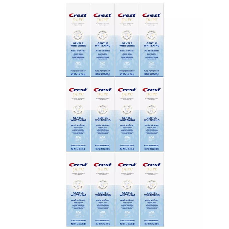 Crest 12 Pack Crest Pure Gentle Whitening Fluoride Anticavity Toothpaste