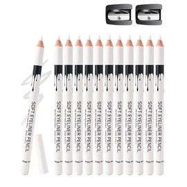 12 Pcs Barber Pencil for Lineup, White Magic Smudge-Proof Beard Pen Hairline Pencils Barber Chalk Set with Sharpener, Edge Hair Design Hairline Outliner Pencil & Beard Shaping Guide Pen for Men Makeup