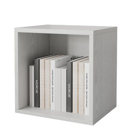 FUSUNBAO Magic DIY Cube Storage Organizer Stackable Cubes for Home Books Clothes Toy-Modular Cubby Storage System-Office Cubical-Bookcase Closet (French Oak,Drawer Cube)