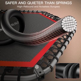 ANCHEER 50" Rebounder Trampoline for Adults with Bar, 550 LBS Mini Trampoline Quiet Exercise Rebounder Bungee Rebounder Jumping Cardio Trainer Workout for Adults