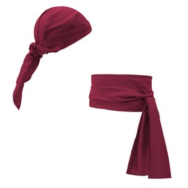 KIPSSMLSE Pirate Costume Women Pirate Accessories Set Pirate Bandana Hat Head Scarf Pirate Sash Belt for Men Women Pirate Outfit