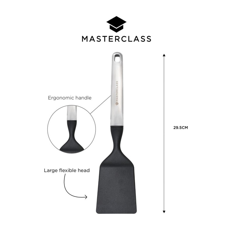 MasterClass Soft Grip Stainless Steel Slotted Turner