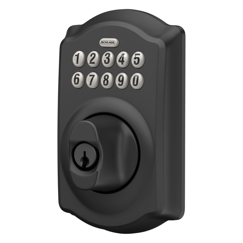 SCHLAGE BE365 CAM 622 Keypad Electronic Deadbolt, Matte Black