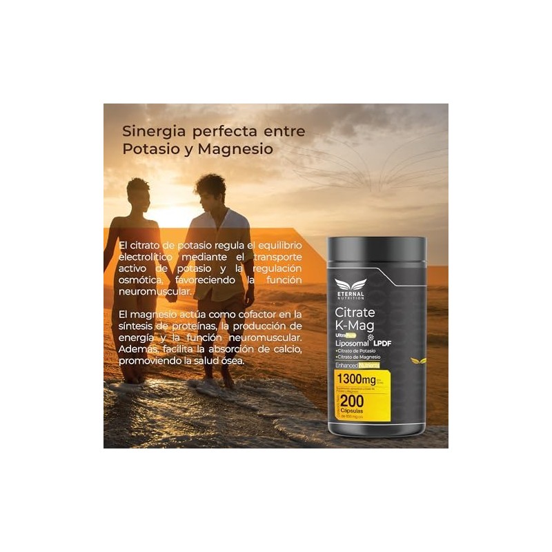 ETERNAL NUTRITION Ultra Pure Citrato de Magnesio y Potasio (200