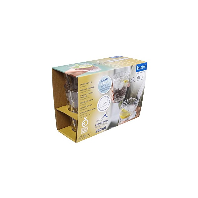 Koziol Superglas Club No. 1, set of 4, crystal clear,