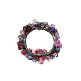 EZ PEACH ヘアゴム おしゃれ 大人 ヘアゴム 黒 お団子 飾りつき かわいい シンプル 輪ゴム 髪飾り 髪ゴム ヘアアクセサリー 簡約 上品 小物 お団子 キラキラと輝 (Purple)