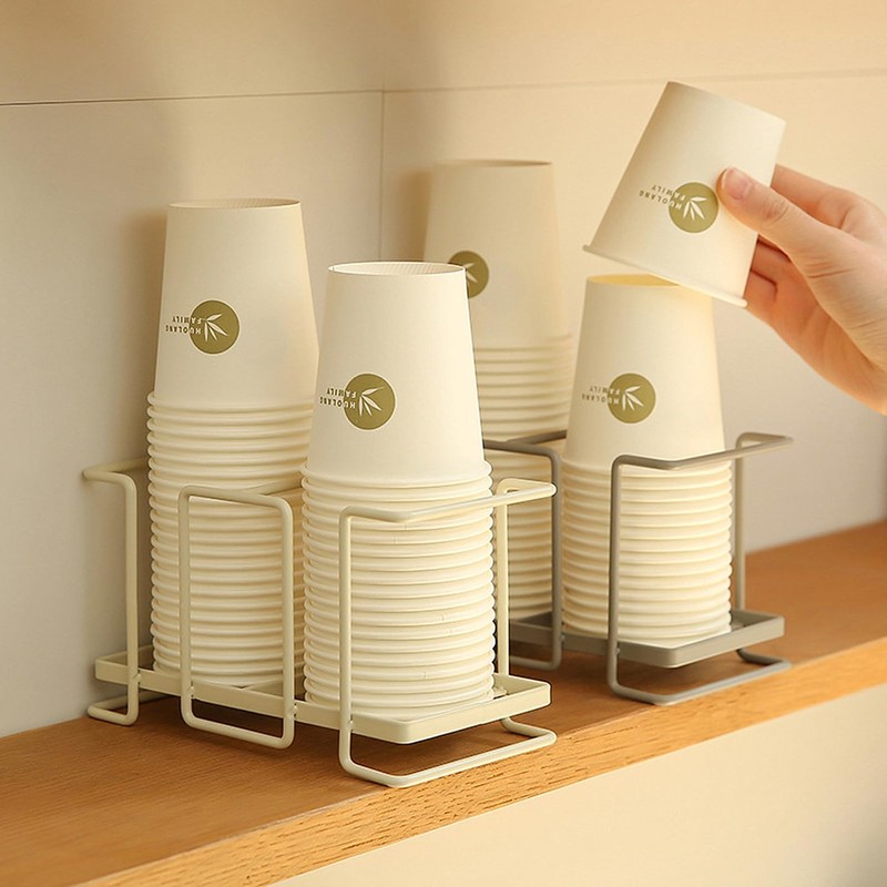 Disposable Paper Cup Holder, 7oz-9oz Cup Dispenser Metal Coffee Cup