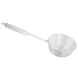 Stainless Steel Skimmer Spoon Flat Bottom Spider Strainer for Kitchen Utensils Frying/Spaghetti/Restaurant Net Spoon/Hot Pot Filter Spoon (6.5in)