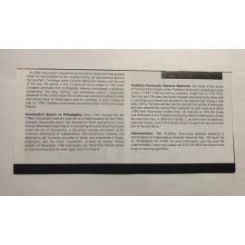 Thaddeus Kosciuszko National Memorial Park Unigrid Brochure Map Philadelphia PA