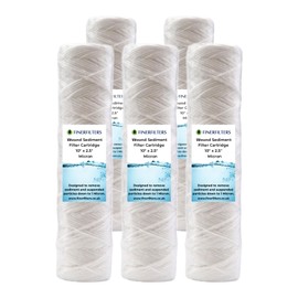 Standard Water Filter 10" 50 Micron 10" x 2.5" High Dirt Holding Capacity Fits 10" Standard Housing (Pack of 5)