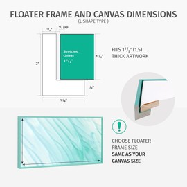 Pixy Canvas Floater Frame 7x9 for 1-1/2 (1.5) inch Deep Canvas Paintings/Canvas Prints/Wood Canvas Panels/Wall Art/Wall Decor/Home Decor/Artwork (Brass Gold, 7 x 9 inch, Landscape)