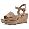 WHITE MOUNTAIN Women's Simple Wedge Sandal, Cork/Natural, 10 M