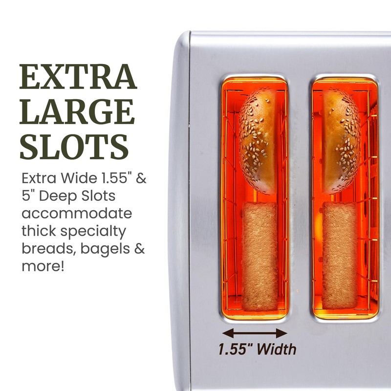 Elite Gourmet ECT2899 LCD Touch Toaster, 2 Extra-Wide Slots, 6