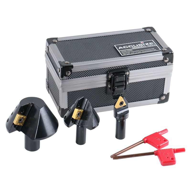 Accusize Industrial Tools 1/4'', 1/2'' and 1-1/4'' 60 Degree Indexable