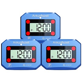 VENTON [Test Very Good, Note 1.1] Pack of 3 Electronic Digital Parking Disc with Approval, Automatic Electric Parking Meter, Car & Motorcycle Accessories, Car Gadgets, Park Car Accessories Electronic