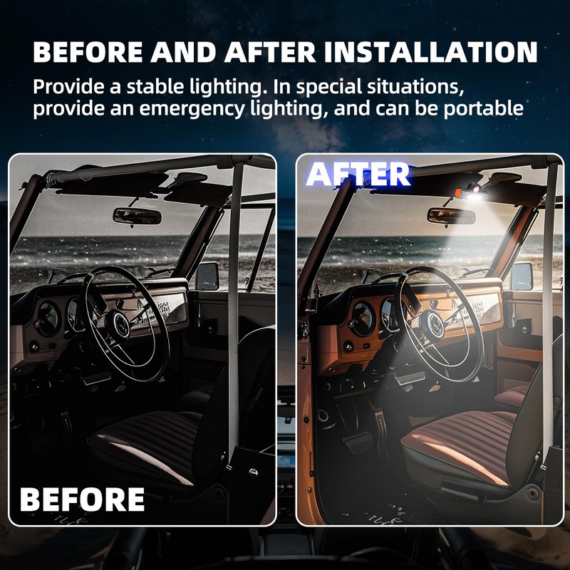 Tavaray UTV Dome Light Rechargeable UTV Interior Light Compatible with