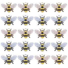 VGOL 20pcs Bees Charms Alloy Honey Bee Charms 26x17mm Bracelets Earrings Necklaces Pendants Findings Honeybee Craft DIY Jewellery Making Accessories Silver Gold