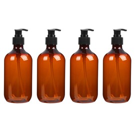 STOBAZA Pump Bottle, Shampoo Refill Bottle, 4 Pieces, 16.9 fl oz (500 ml), Large Capacity, Refill Bottle, Refill Bottle, Hand Soap, Body Soap, Shampoo, Refill Container