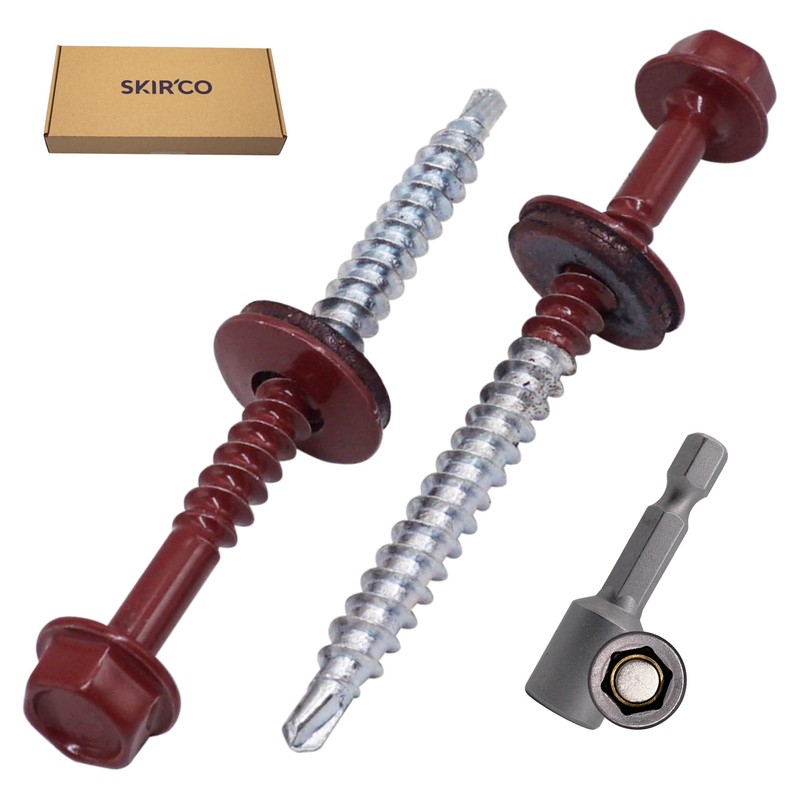SKIR'CO (Pack of 50) Painted Roofing Screws 4.8 x 60