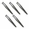 Auniwaig 5pcs Precision Plastic Tweezers, Curved Tip Anti-Static Tweezers for