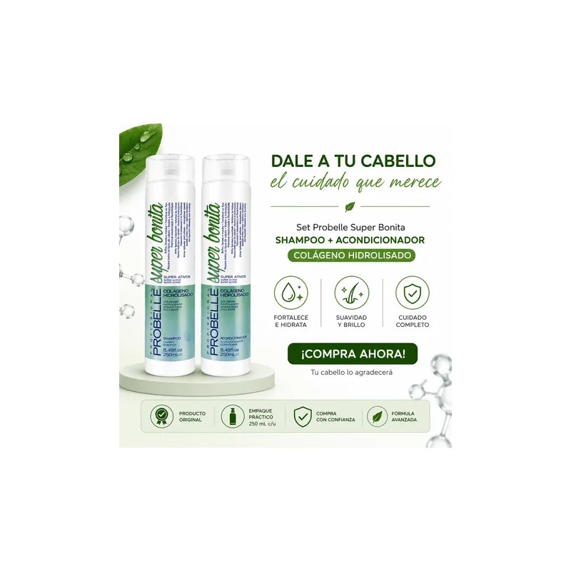 Kit Shampoo + Acondicionador Colágeno Hidrolisado 500ml
