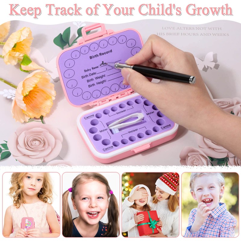 Caffox Tooth Holders for Kids Keepsake, Baby Teeth Keepsake Box,