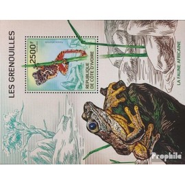 Prophila Collection Elfenbeinküste Block191A (kompl.Ausg.) postfrisch ** MNH 2014 Froschlurche (Briefmarken für Sammler) Amphibien/Reptilien/Saurier