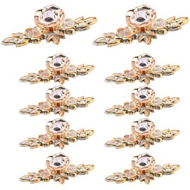 Bitray Rose Flower Cabinet Knobs, Vintage Kitchen Plastic Drawer Pull Handles for Dresser Cupboard Wardrobe with Mounting Screws, 10 Pack (Gold)