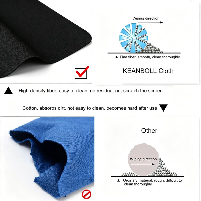 3 Pack Screen Keyboard Imprint Protection Microfiber Liner and Cleaning