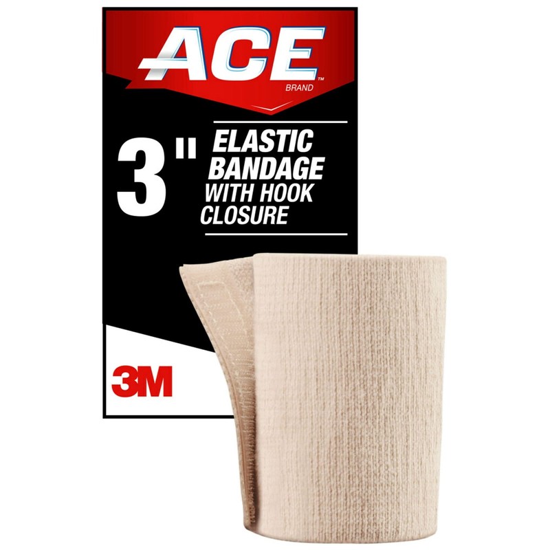 ACE 3" Elastic Bandage Wrap with Hook Closure, Beige, 2