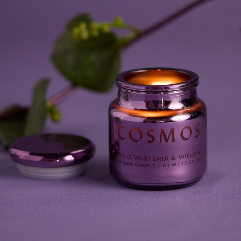 Paddywax Chroma Scented Candle with Lid in Reusable Metallic Etched