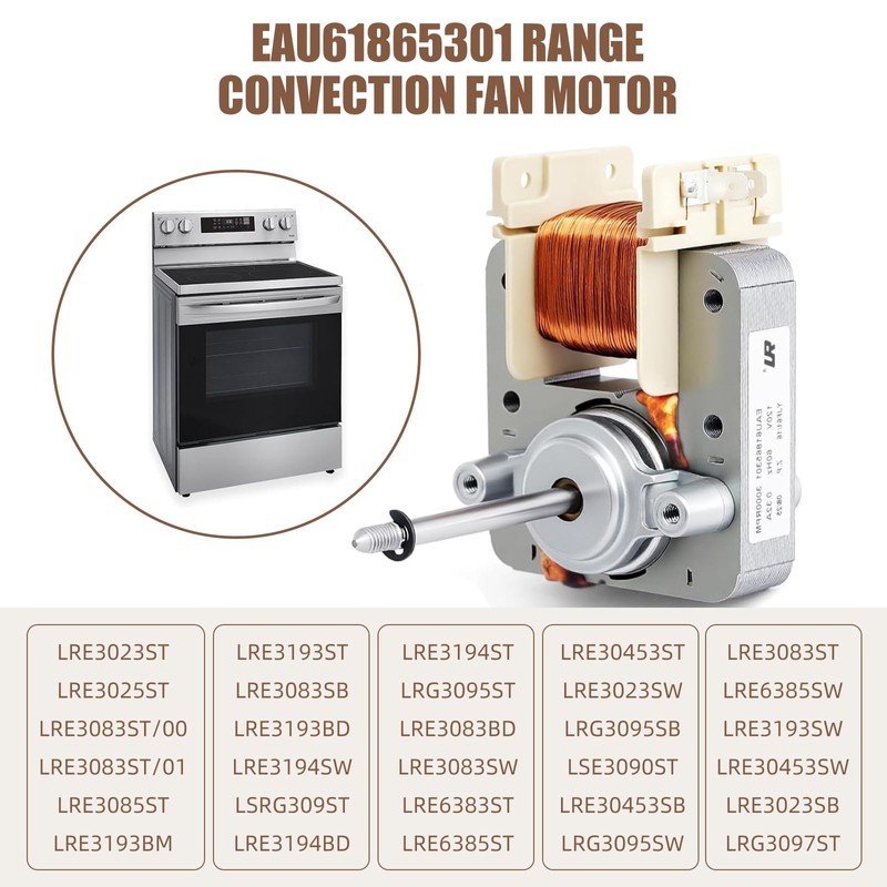 EAU61865301 for LG Stove Ovens Range Convection Fan Motor,Replace LRE3193BM