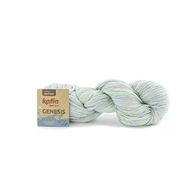 Sustainable Cotton Yarn Katia Genesis Colour 302, 150 g Cotton Blend Yarn with Colour Gradient for Knitting or Crocheting