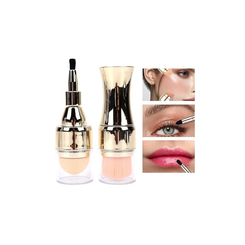 ZJchao Juego de Brochas de Maquillaje 4 en 1, Brocha