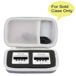 co2CREA Hard Case Compatible with Tascam DR-10WL / DR-10L Pro Ultra Portable Personal Recorder Digital Audio Recorder Lavalier Microphone (Grey Case)
