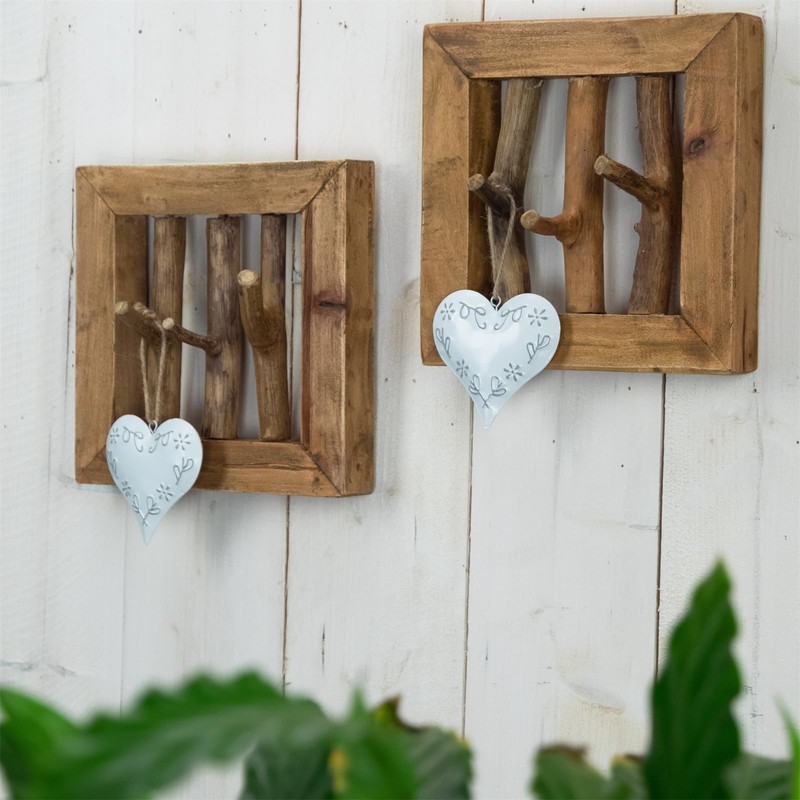 CREEDWOOD Leonor 25 Wall Coat Rack, Mahogany Wood, 25 cm,