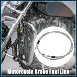 TUCKBOLD 140cm 55.12" 10mm Motorcycle Braided Brake Clutch Oil Hoses Line Pipe Clutch Throttle Gas Line Fuel Pipe Silver Tone for ATV for Dirt Bike Automotive Parts