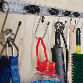 kuriershop 6 x KERL Butler Automotive Fitting with Hooks for Airline Rails (e.g. LS-AL-10006), End Fitting, Steel, Black/Silver