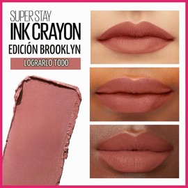 Maybelline New York SuperStay Ink Crayon Matte Lápiz labial de larga duración con sacapuntas incorporado, Achieve It All, 0.04 oz