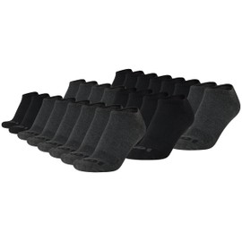 AND1 Men's Socks - Athletic Cushion Low Cut Socks (24 Pack), Size 6-12.5, Black/Grey