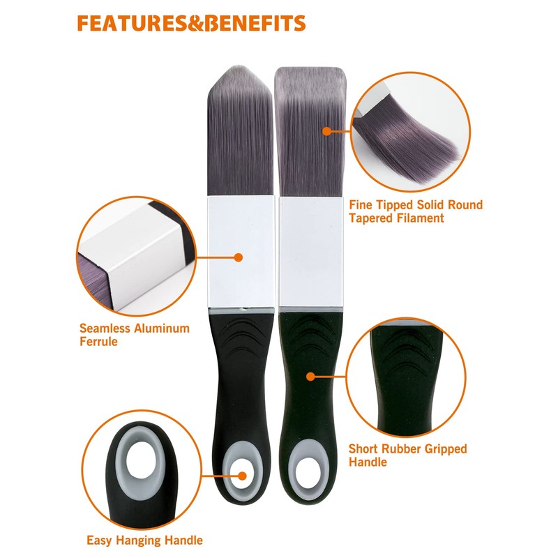 ROLLINGDOG Gloss Edge Paint Brush 2PC - 1PC Four Sided