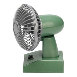 Sourcingbay 4 Inch Retro Desk Fan - USB/Battery Powered, 2-Speed Continuous Oscillation, Mini Cooling Fan for Home Office Bedroom | Green/Silver Vintage Design, Gift Ready