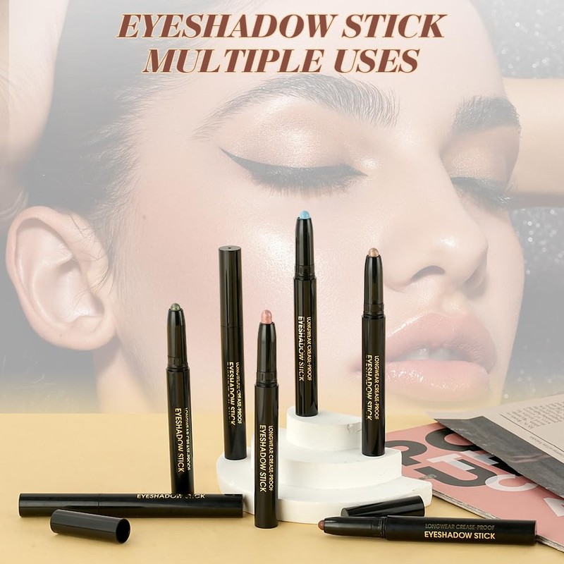 BUTBU Eyeshadow Stick, Shimmer Eye Shadow Stick, Cream Eyeshadow, Blendable