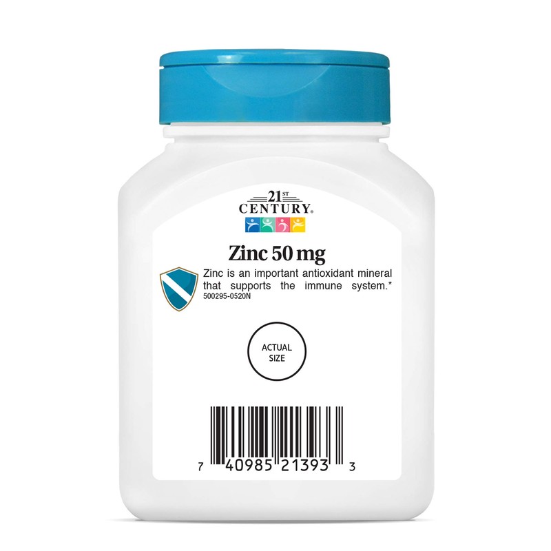 21st Century Zinc 50 Mg (Chelated) Tablets, 110 Count (Pack