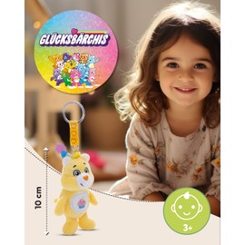 NICI Lucky Bear Keyring Birthday Bear 10 cm - Plush Cuddly Toy Pendant for Children and Adults, with Key Ring for Lanyard, Waistband and Holder - 61384