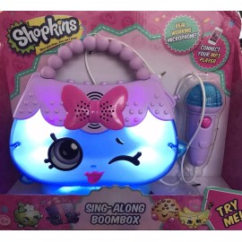 Shopkins Sing Along Boombox Working Microphone! Connects to MP3 Player w/Lights