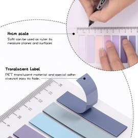 Sticky Tabs with Ruler, 400pcs Sticky Index Tabs, Book Annotation Tabs Page Markers Labels, Writable File Flags, Colored Sticky Note Tabs for Reading Notes, Annotating, Classify Files, Notebook