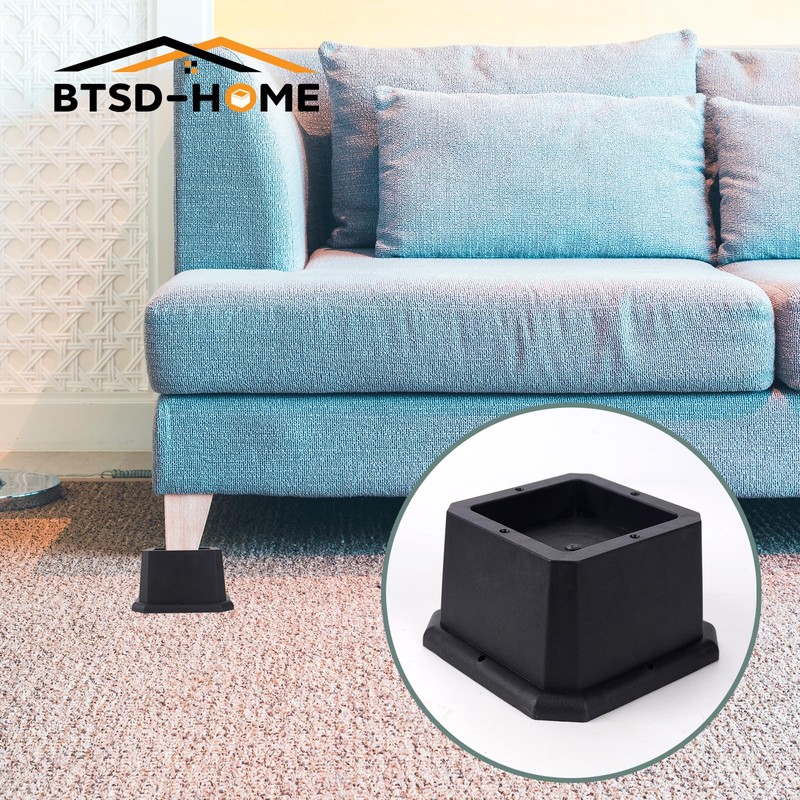 BTSD-home Furniture Risers 2 Inch Bed Risers Heavy Duty Adjustable