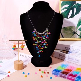 Cheriswelry - 750 abalorio de acrílico transparente esmerilado mixto de flores coloridas sueltas de 10 a 12 mm para hacer arete, pulseras, collares, joyería