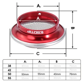 Carburetor 50mm Air Filter Clean Velocity Stack CNC Aluminium Alloy with SUS304 Mesh For PWK 21-30mm PE28-30mm Carb(Red,50mm-H20)